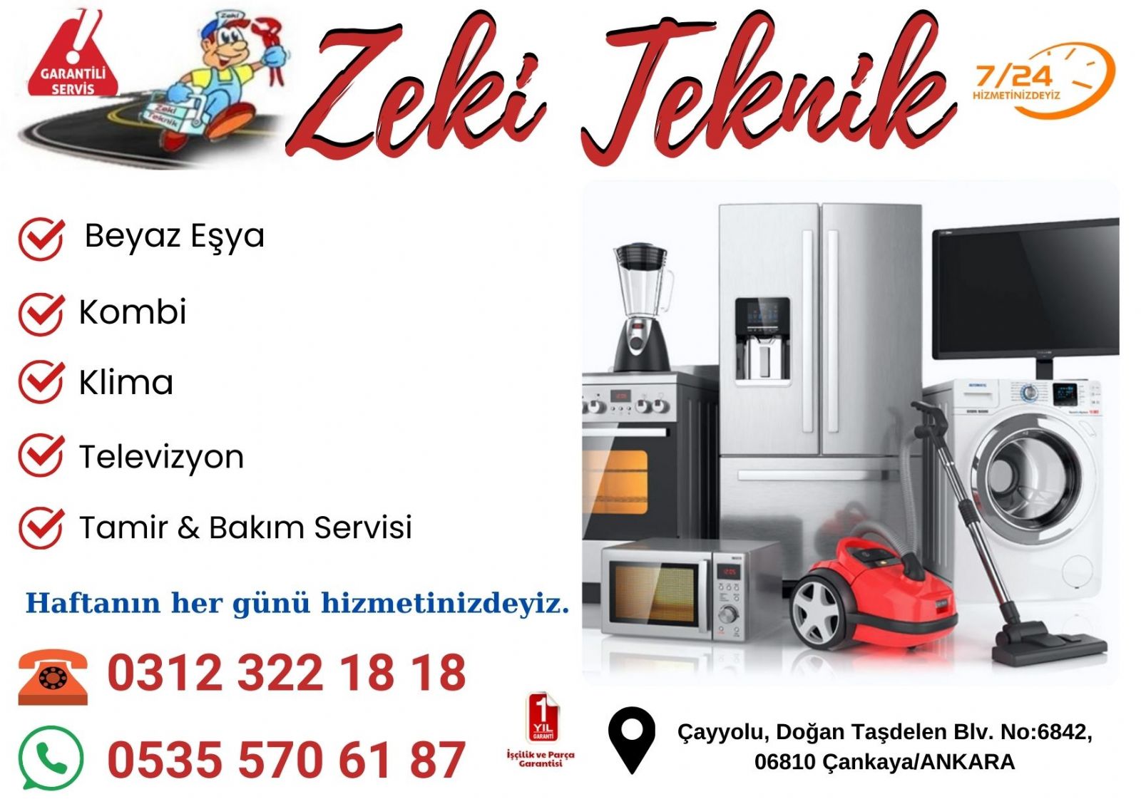 Çayyolu Beyaz Eşya Tamircisi